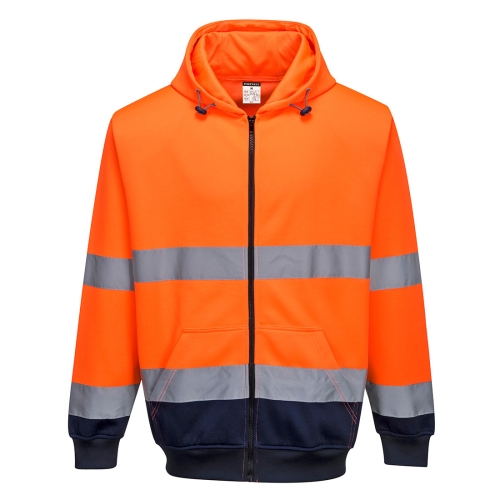 Majica s kapuljačom Hi-Vis Contrast Zipped Narančasta/Navy S PORTWEST B317ONRS Majica s kapuljačom Hi-Vis Contrast Zipped Narančasta/Navy S PORTWEST B317ONRS