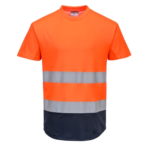 Majica Hi-Vis Contrast Mesh Insert S/S  Narančasta/Navy L PORTWEST C395ONRL