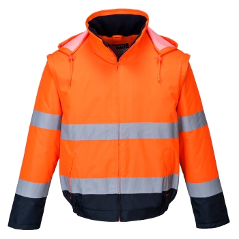 Jakna Hi-Vis Contrast Essential Lite Bomber 2-u-1 Narančasta/Navy XL PORTWEST C464ONRXL