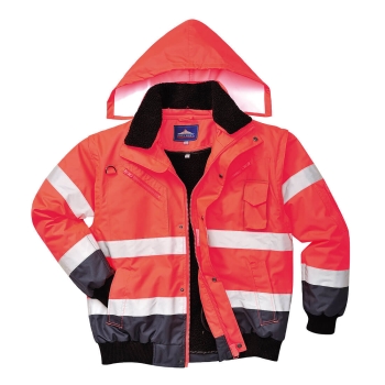 Jakna Hi-Vis Contrast Bomber 3-u-1 Crvena/T.plava XXL PORTWEST C465RNRXXL