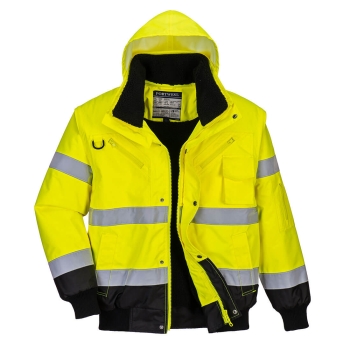 Jakna Hi-Vis Contrast Bomber 3-u-1 Žuta/Crna M PORTWEST C465YBRM