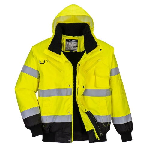 Jakna Hi-Vis Contrast Bomber 3-u-1 Žuta/Crna XL PORTWEST C465YBRXL