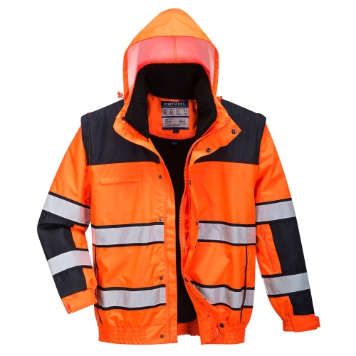 Jakna Hi-Vis Contrast Winter Bomber 3-u-1 Narančasta/Crna 4XL PORTWEST C466OBR4XL