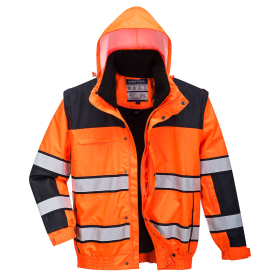 Jakna Hi-Vis Contrast Winter Bomber 3-u-1 Narančasta/Crna L PORTWEST C466OBRL