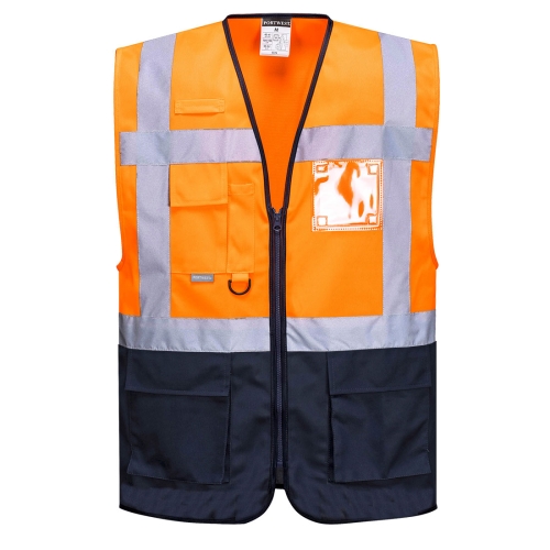 Prsluk Warsaw Hi-Vis Contrast Executive  Narančasta/Navy S PORTWEST C476ONRS