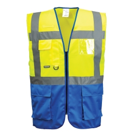 Prsluk Warsaw Hi-Vis Contrast Executive  Žuta/Royal M PORTWEST C476YRBM