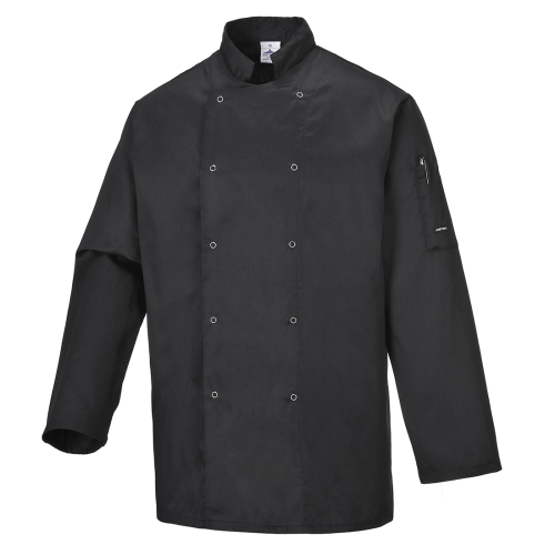 Jakna Suffolk Chefs L/S Crna XL PORTWEST C833BKRXL