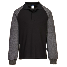 Polo majica with Cut Resistant Sleeves Crna XL PORTWEST CR15BKRXL
