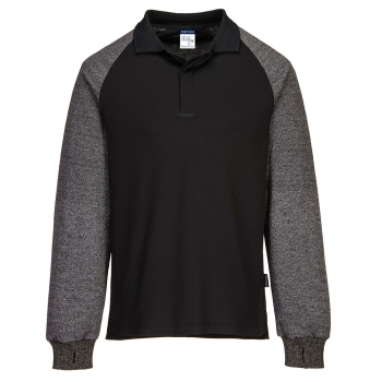Polo majica with Cut Resistant Sleeves Crna M PORTWEST CR15BKRM