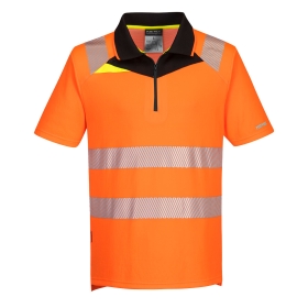 DX4 Polo majica Hi-Vis Zip S/S Narančasta/Crna 4XL PORTWEST DX412OBR4XL
