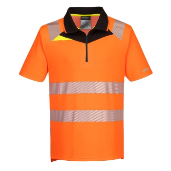 DX4 Polo majica Hi-Vis Zip S/S Narančasta/Crna XXL PORTWEST DX412OBRXXL