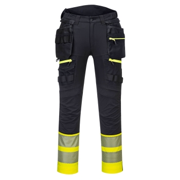 DX4 Hlače Hi-Vis Detachable Holster Pocket Class 1 Žuta/Crna 40 PORTWEST DX445YBR40