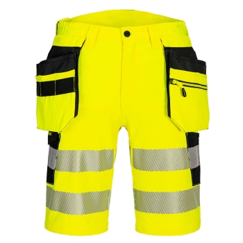 DX4 Kratke hlače Hi-Vis Holster Pocket Žuta/Crna 30 PORTWEST DX446YBR30