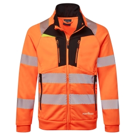 DX4 Hi-Vis Funnel Neck Zipped Sweatshirt Narančasta/Crna L PORTWEST DX477OBRL