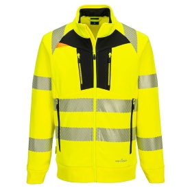 DX4 Hi-Vis Funnel Neck Zipped Sweatshirt Žuta/Crna 5XL PORTWEST DX477YBR5XL