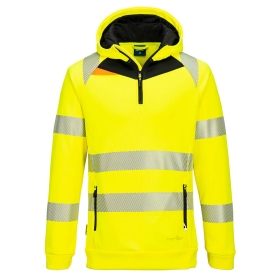 DX4 Hi-Vis 1/4 Zip Hoodie Žuta/Crna M PORTWEST DX482YBRM