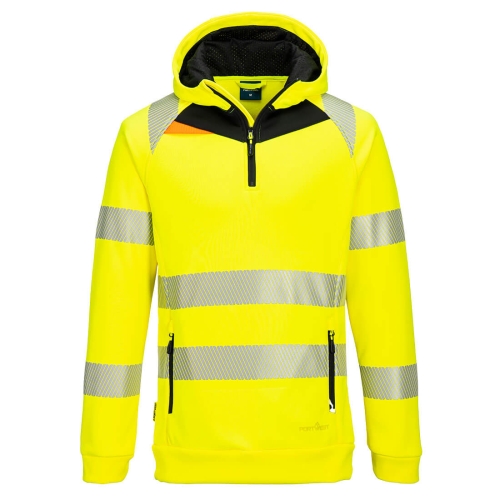 DX4 Hi-Vis 1/4 Zip Hoodie Žuta/Crna XL PORTWEST DX482YBRXL