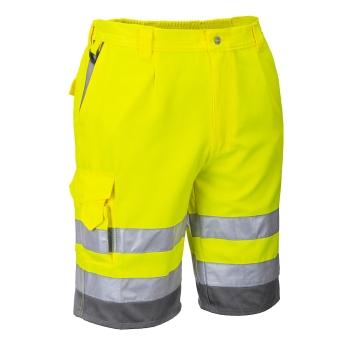 Kratke hlače Hi-Vis Contrast Žuta/Siva XS PORTWEST E043YGYXS