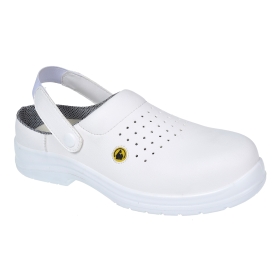Portwest Compositelite ESD Perforated Safety Clog SB AE White 37 PORTWEST FC03WHR37