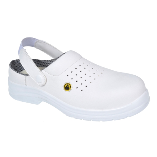 Portwest Compositelite ESD Perforated Safety Clog SB AE White 46 PORTWEST FC03WHR46