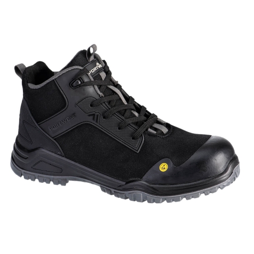 Bevel Composite Mid Boot S3S ESD SR FO Crna/Siva 44 PORTWEST FE01BGY44