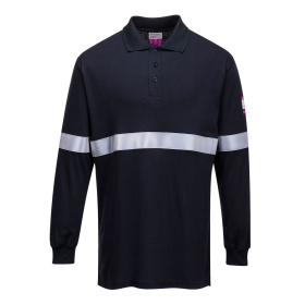 Polo majica Flame Resistant Anti-Static Long Sleeve with Reflective Tape Navy 4XL PORTWEST FR03NAR4XL