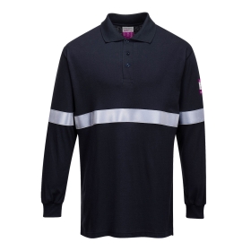 Polo majica Flame Resistant Anti-Static Long Sleeve with Reflective Tape Navy XL PORTWEST FR03NARXL