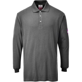 Polo majica Flame Resistant Anti-Static, dugi rukav Siva XL PORTWEST FR10GRRXL