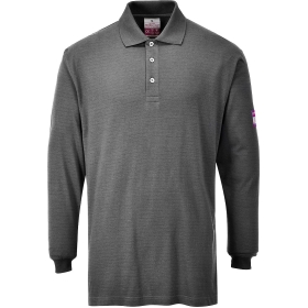 Polo majica Flame Resistant Anti-Static, dugi rukav Siva M PORTWEST FR10GRRM