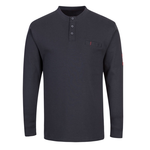 Majica FR Anti-Static Henley Navy S PORTWEST FR32NARS