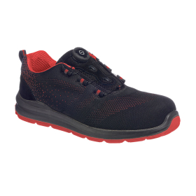 Portwest Compositelite Wire Lace Safety Trainer Knit S1P Crna/Crvena 43 PORTWEST FT08BKD43