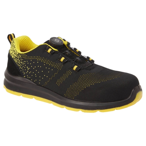 Portwest Compositelite Wire Lace Safety Trainer Knit S1P Crna/Žuta 36 PORTWEST FT08BKY36