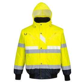 Jakna Glowtex Hi-Vis Contrast Bomber 3-u-1 Yellow/Navy XXXL PORTWEST G465YNRXXXL
