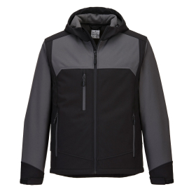 KX3 Jakna Hooded Softshell (3L) Crna/Siva XXL PORTWEST KX362BGYXXL