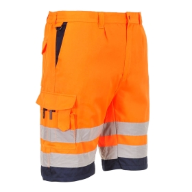 Kratke hlače Hi-Vis Lightweight Polycotton Narančasta/Navy L PORTWEST L043ONRL