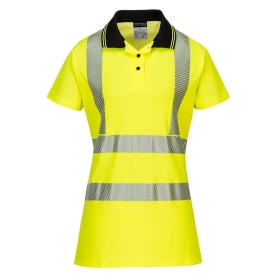 Ženska polo majica Hi-Vis Cotton Comfort Pro S/S  Žuta/Crna L PORTWEST LW72YBRL
