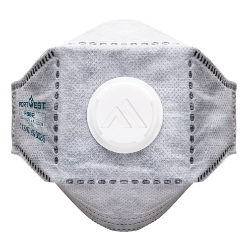 Respirator EAGLE FFP3 Valved Carbon Fold Flat (Pk10) White PORTWEST P392WHR Respirator EAGLE FFP3 Valved Carbon Fold Flat (Pk10) White PORTWEST P392WHR