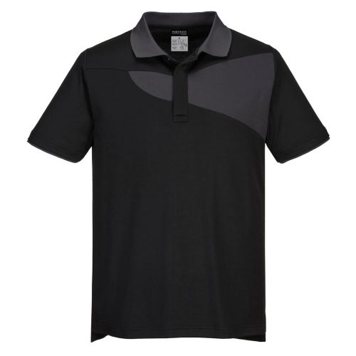 PW2 Polo majica Cotton Comfort S/S Crna/Zoom Grey L PORTWEST PW210BZRL