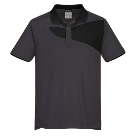 PW2 Polo majica Cotton Comfort S/S Zoom Grey/Black XXXL PORTWEST PW210ZBRXXXL