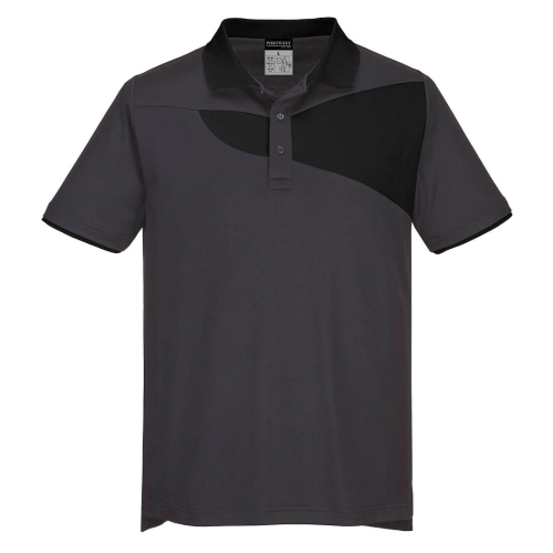 PW2 Polo majica Cotton Comfort S/S Zoom Grey/Black S PORTWEST PW210ZBRS