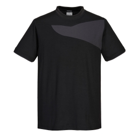 PW2 Majica Cotton Comfort S/S Crna/Zoom Grey XXXL PORTWEST PW211BZRXXXL