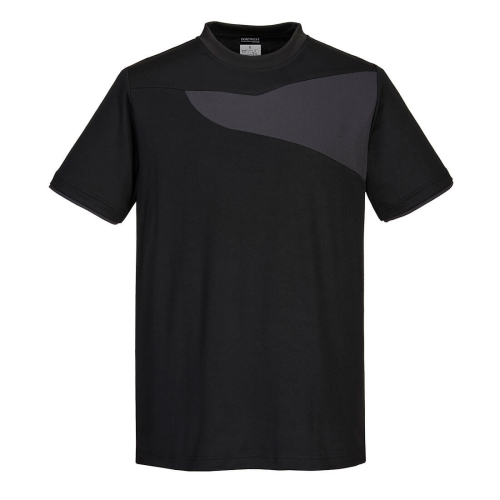 PW2 Majica Cotton Comfort S/S Crna/Zoom Grey XXXL PORTWEST PW211BZRXXXL