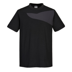 PW2 Majica Cotton Comfort S/S Crna/Zoom Grey XL PORTWEST PW211BZRXL