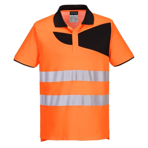 PW2 Polo majica Hi-Vis Cotton Comfort S/S Narančasta/Crna XXL PORTWEST PW212OBRXXL
