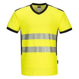 PW3 Majica Hi-Vis V-Neck Mesh Insert S/S Žuta/Crna S PORTWEST PW310YBRS