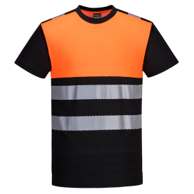 PW3 Majica Hi-Vis Cotton Comfort Class 1 S/S Crna/Narančasta L PORTWEST PW311BKOL
