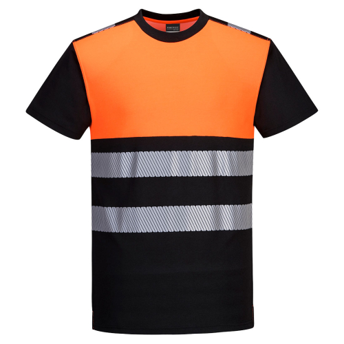 PW3 Majica Hi-Vis Cotton Comfort Class 1 S/S Crna/Narančasta XXL PORTWEST PW311BKOXXL