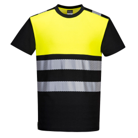 PW3 Majica Hi-Vis Cotton Comfort Class 1 S/S Crna/Žuta XL PORTWEST PW311BKYXL