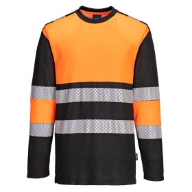 PW3 Majica Hi-Vis Cotton Comfort Klasa 1 L/S Narančasta/Crna XL PORTWEST PW312OBRXL