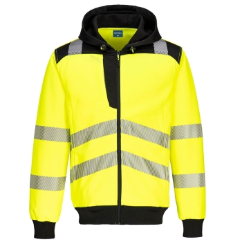 PW3 Majica s kapuljačom Hi-Vis Zip Žuta/Crna 4XL PORTWEST PW327YBR4XL